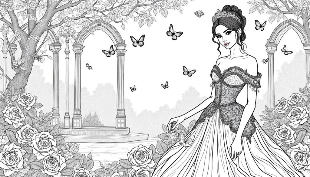 entdecken sie unser ausmalbild prinzessin zum kreativen malen und entspannen. perfekt für kinder, um fantasie und ruhe zu fördern.